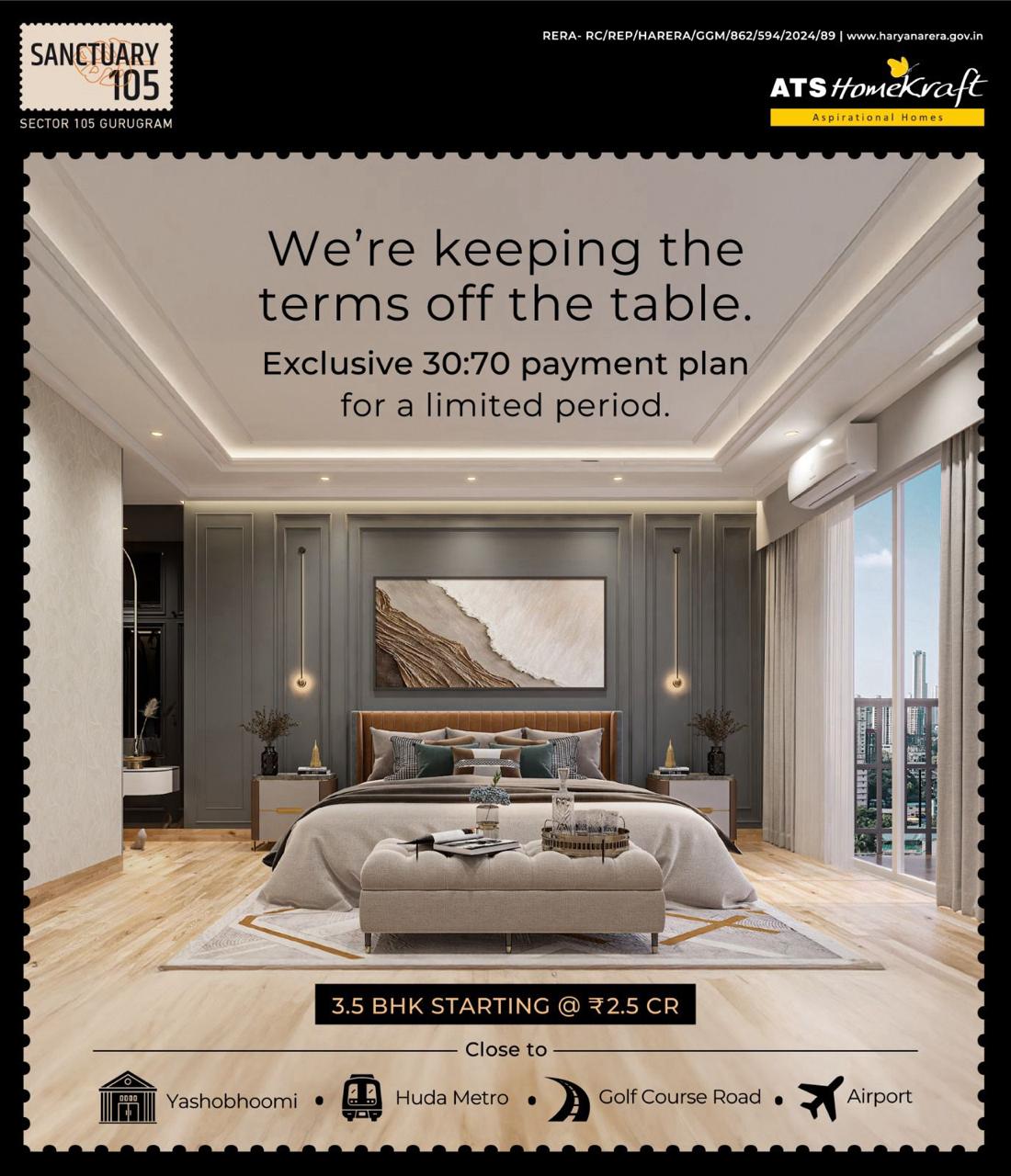 Exclusive 30:70 payment plan for The Grove at Sanctuary 105 (creative image).